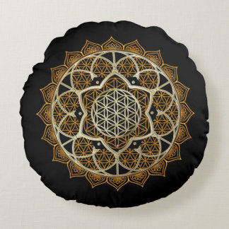 Gold Mandala Flower of life meditation Pillow
