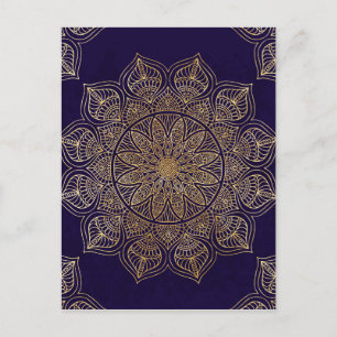 Gold mandala postcard