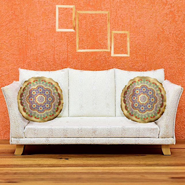 Gold Mandala  Round Cushion (Creator Uploaded)