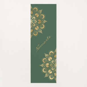 Gold Mandala Script Namaste Yoga Mat