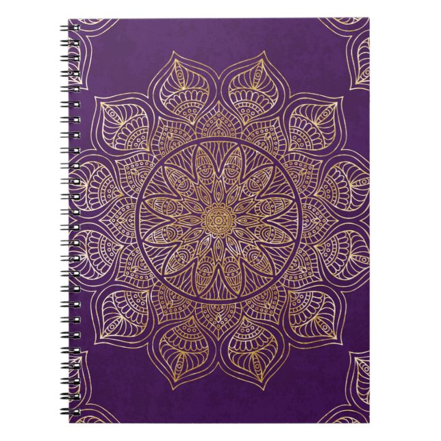 Gold mandala spiral notebook (Front)