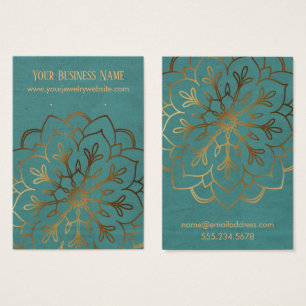Gold Mandala & Teal Earring Holder Display Cards