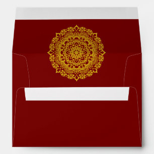 gold mandala wedding envelope