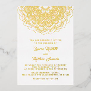 Gold Mandala Wedding Foil Invitation