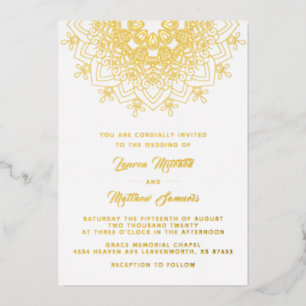 Gold Mandala Wedding Foil Invitation