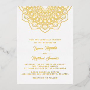 Gold Mandala Wedding Foil Invitation