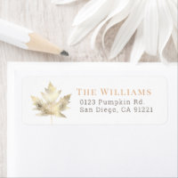 Gold Maple Leaf Address Label
