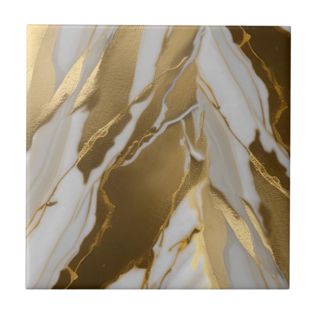  Gold Marble 3 Stones Ceramic Tile (Front)
