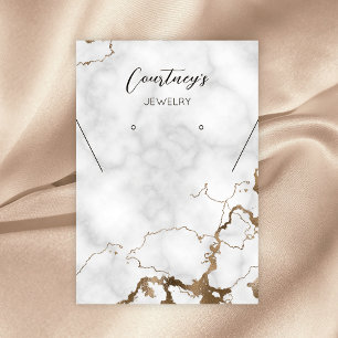 Gold Marble Chic Necklace Earring Jewelry Display Business Card