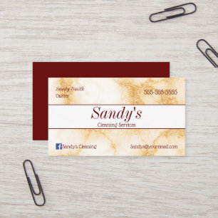 Gold Marble Cleaning Services Business Card