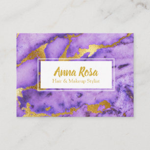 *~* Gold Marble Deep Purple Chic Popular Business Card