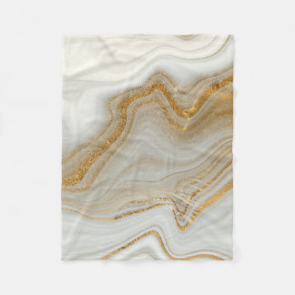 Gold Marble  Fleece Blanket