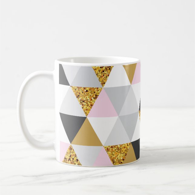 Gold marble, geometric seamless texture coffee mug (Left)