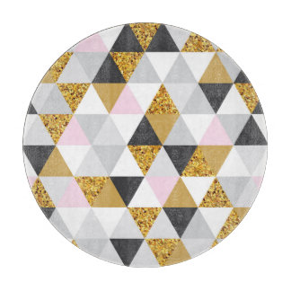 Gold marble, geometric seamless texture cutting board