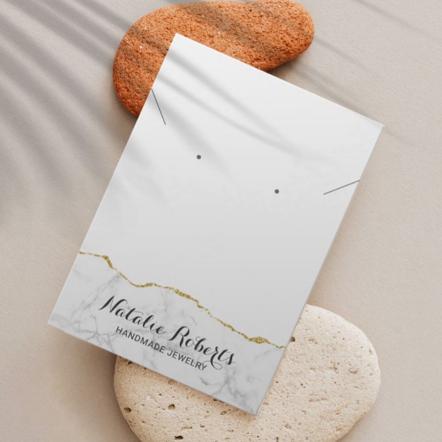 Gold Marble Jewellery Earring Necklace Display (Creator Uploaded)