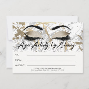Gold Marble Makeup Beauty Eyes Certificate Ebony