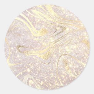 Gold Marble Modern Elegant Rose Gold Blank  Classic Round Sticker