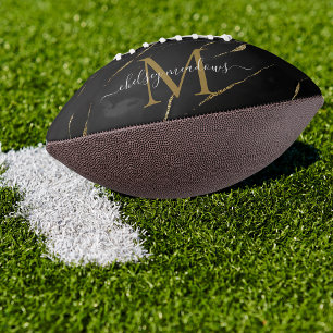 Gold Marble Monogram Calligraphy Script Name Football