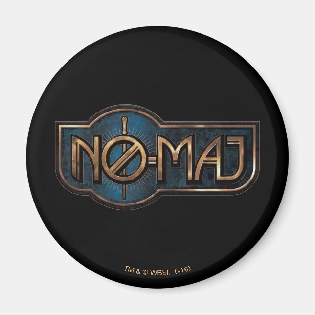 Gold & Marble NO-MAJ™ Badge Magnet (Front)