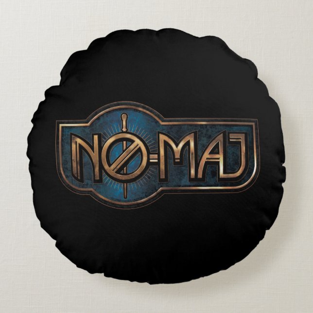 Gold & Marble NO-MAJ™ Badge Round Cushion (Front)