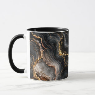 Gold Marble Obsidian Morning Coffee Mug Aesthetic