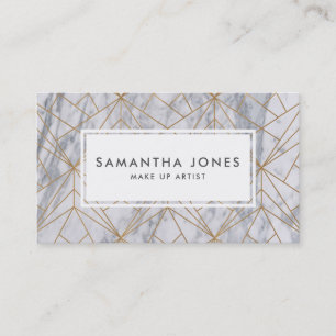 Gold Marble Pattern Make Up Artist Business Cards