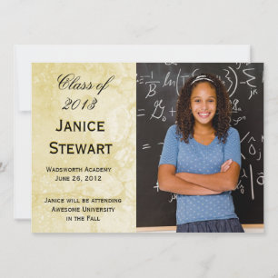 Gold Marble Photo Graduation Announcement