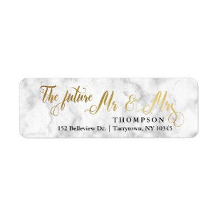 Gold Marble Script The Future Mr and Mrs
