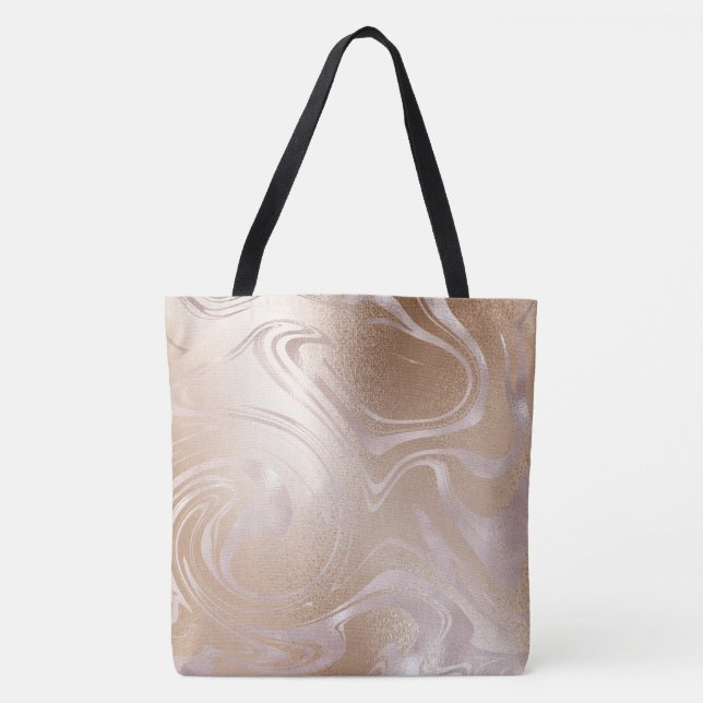 Gold Marble Swirl Tote Bag (Front)