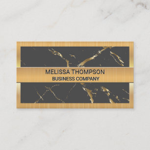 Gold Marble Texture   Gold Metallic Border Business Card