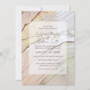 Gold Marble Watercolor Elegant Modern Unique Invitation