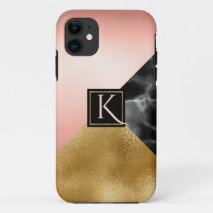 Gold Marbled Monogrammed Case-Mate iPhone Case