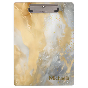 Gold Marbled Watercolor Art Clipboard