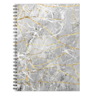 Gold marbling texture notebook