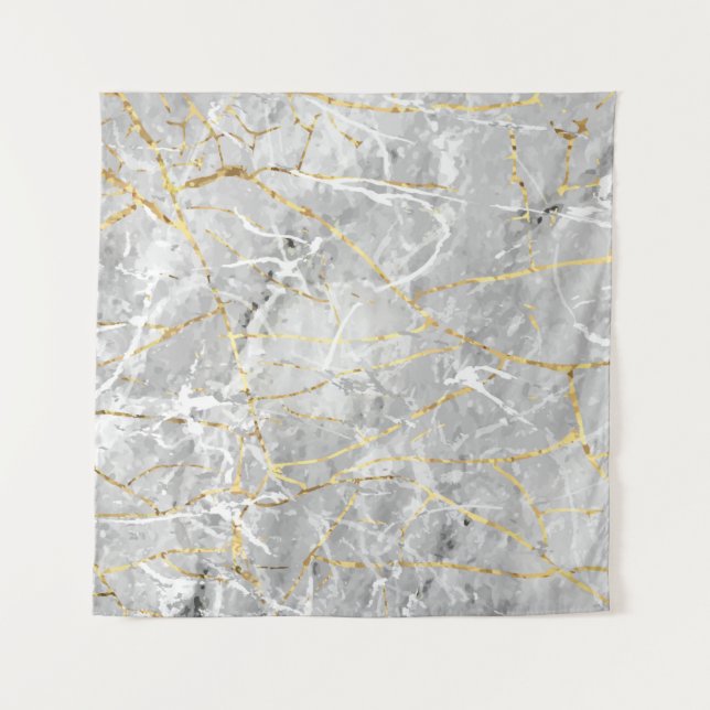Gold marbling texture tapestry (Front)