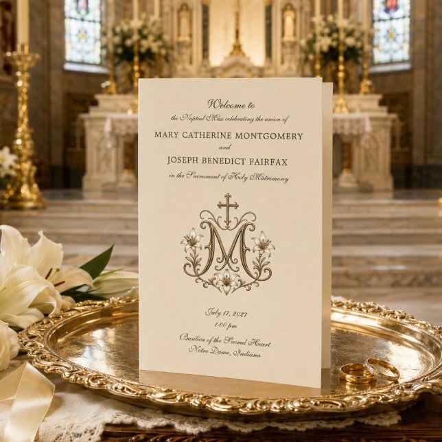 Gold Marian Cross Latin Mass Wedding (Creator Uploaded)