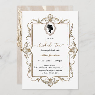 Gold Marmol vintage bridal shower Invitation
