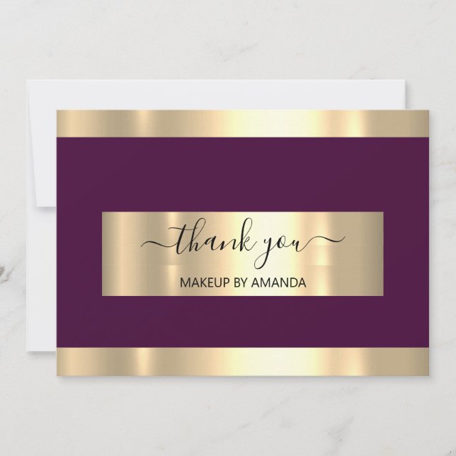  Gold Marsala Thank You Insert  Invitation (Front)