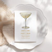 Gold Martini Glass 1920s Art Deco Rehearsal Dinner