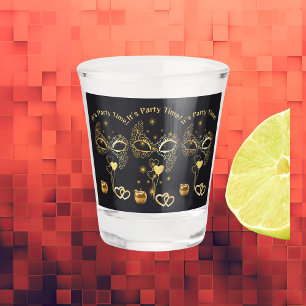 Gold Masquerade It's Party Time    Shot Glass