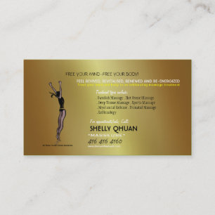 Gold Masseuse/Massage Therapist Business Card