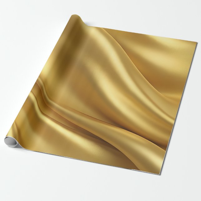 Gold Material Textured Wrapping Paper (Unrolled)