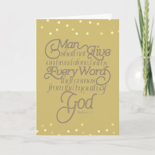 Gold  Matthew 4:4 Word of God Card