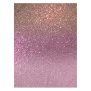 Gold Mauve Purple Sparkly Glitter Ombre Gradient Tablecloth