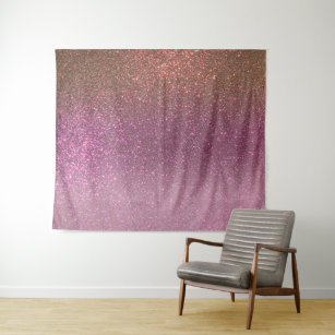 Gold Mauve Purple Sparkly Glitter Ombre Gradient Tapestry