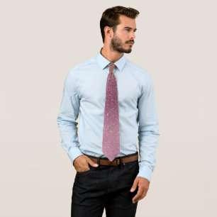 Gold Mauve Purple Sparkly Glitter Ombre Gradient Tie
