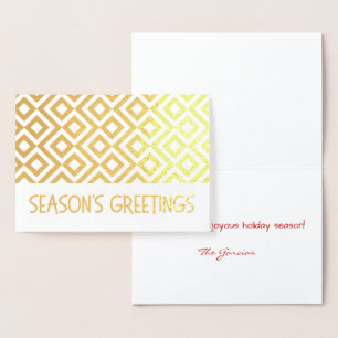 Gold Meander Pattern Season's Greetings Foil Card