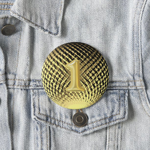 Gold medal, 1st place winner  3 cm round badge