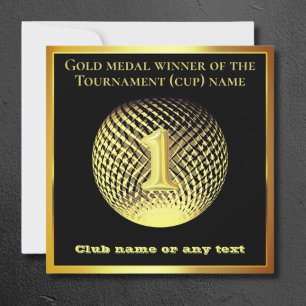 Gold medal 1st place winner congratulation card