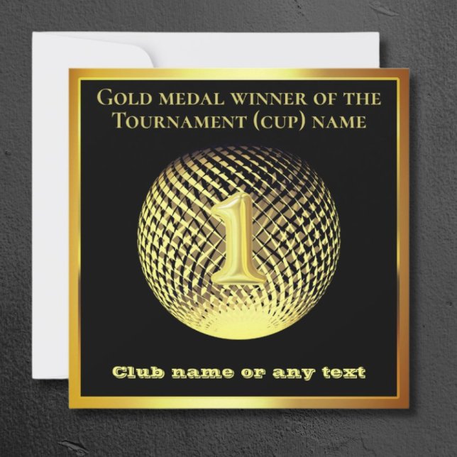 Gold medal 1st place winner congratulation card (Creator Uploaded)